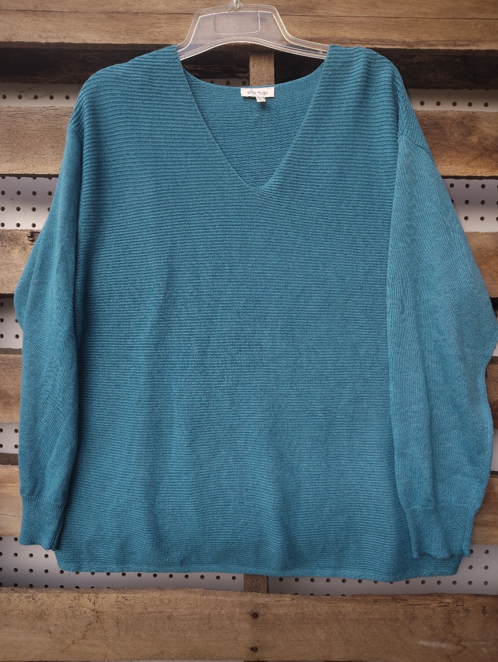 Ella Moss Men's V-Neck Sweater in Teal Blue